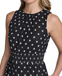Jessica Howard Petite Sleeveless Jewel Neck Tiered Midi Dress