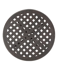 Clihome Modern Round Outdoor Accent Side Table, 19 Cast Aluminum Side Table