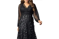 Kiyonna Women's Blossoming Beauty Mesh Evening Gown