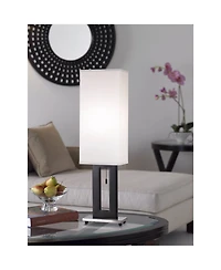 360 Lighting Floating Rectangle Modern Table Lamps 30" Tall Set of 2 Metal Open Frame Fabric Box Shade for Bedroom Living Room Bedside
