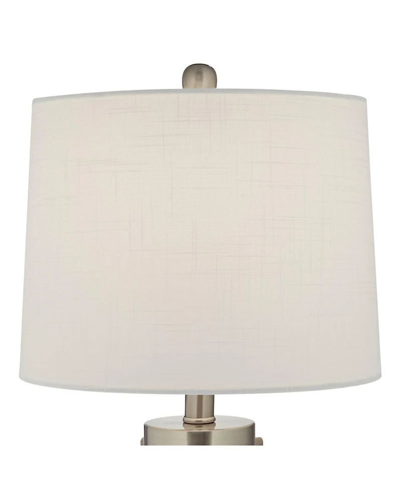 360 Lighting Coastal Accent Table Lamp with Table Top Dimmer Fillable 20.5" High Clear Glass Canister Drum for Living Room Bedroom