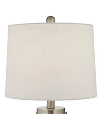 360 Lighting Coastal Accent Table Lamp with Table Top Dimmer Fillable 20.5" High Clear Glass Canister Drum for Living Room Bedroom