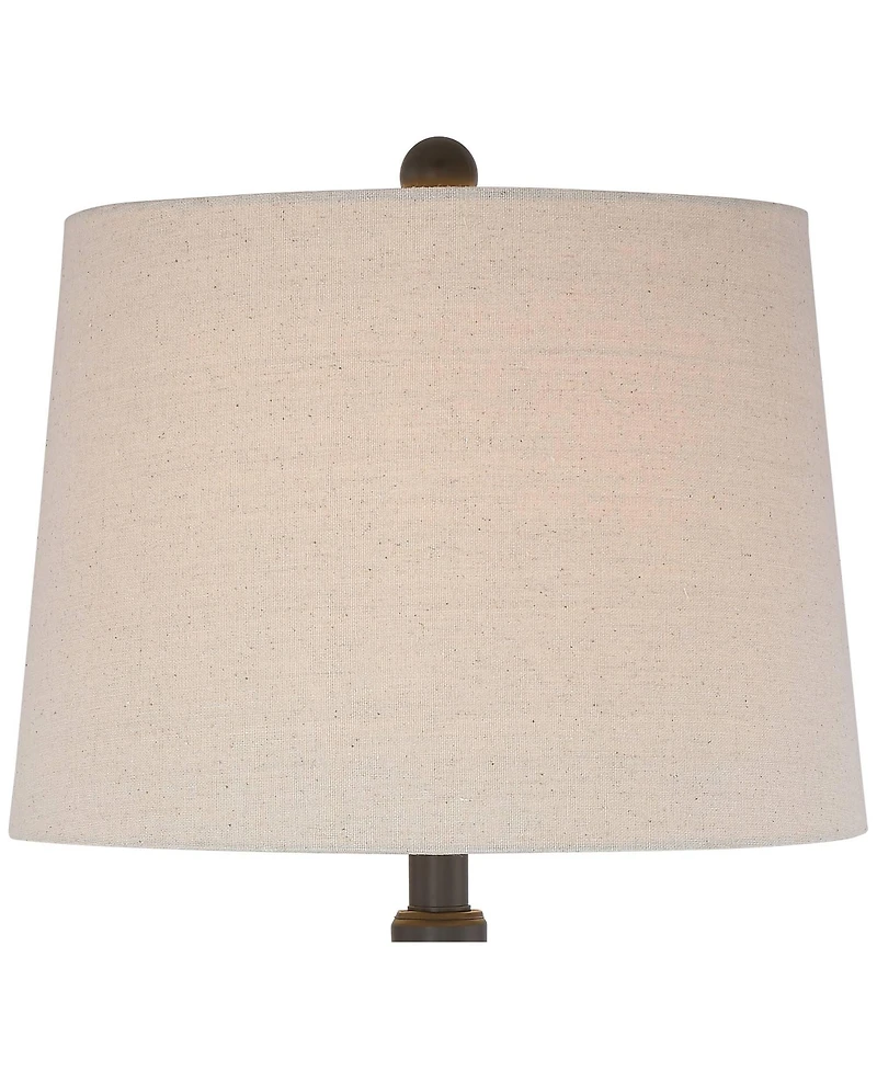 Franklin Iron Works Annie Modern Industrial Table Lamps Set of 2 with Round Riser 29 1/2" Tall