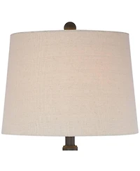 Franklin Iron Works Annie Modern Industrial Table Lamps Set of 2 with Round Riser 29 1/2" Tall