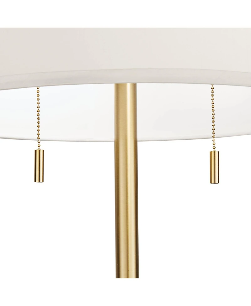 Possini Euro Design Italian Modern Floor Standing Lamp with Riser 69.5" Tall Metal Drum Shade Living Room Reading House Bedroom