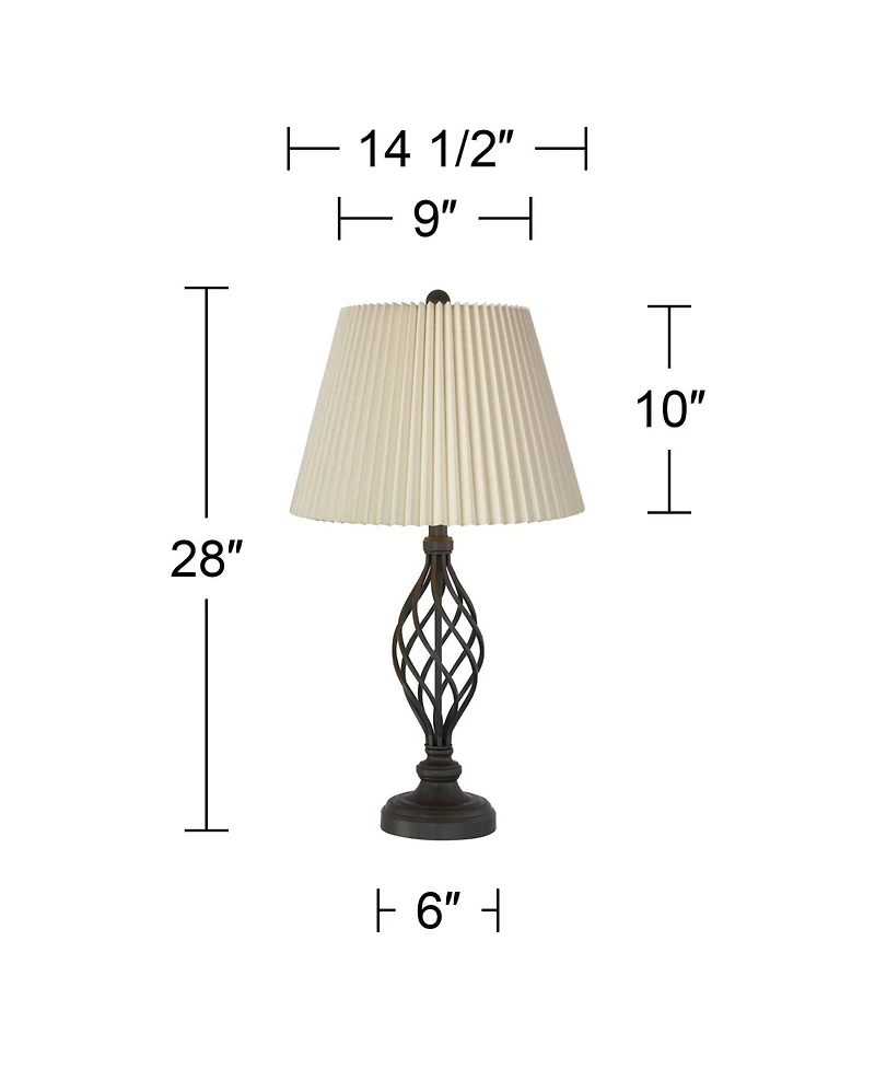 Franklin Iron Works Annie Modern Industrial Table Lamps 28" Tall Set of 2