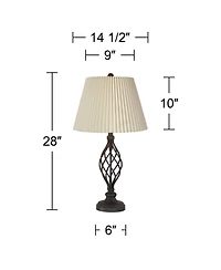 Franklin Iron Works Annie Modern Industrial Table Lamps 28" Tall Set of 2