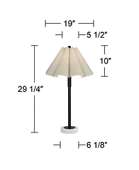 Possini Euro Design Raul 29 1/4" Tall Modern End 3-Way Table Lamp Marble Single Scalloped Shade Living Room Bedroom