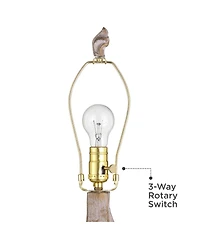 Possini Euro Design Reah 32 1/2" Tall Sculpture Large Modern End 3-Way Table Lamp Usb Port Finish Single Living Room Charging