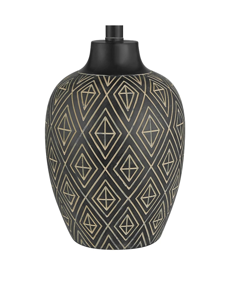 360 Lighting Benito 23 1/2" High Jar Modern Accent 3-Way Table Lamp Diamond Pattern Finish Single Shade Living Room Bedroom