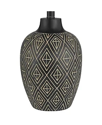 360 Lighting Benito 23 1/2" High Jar Modern Accent 3-Way Table Lamp Diamond Pattern Finish Single Shade Living Room Bedroom