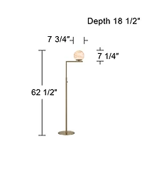 Possini Euro Design Possini Euro Jupiter 62 1/2" High Soft Brass and Glass Floor Lamp