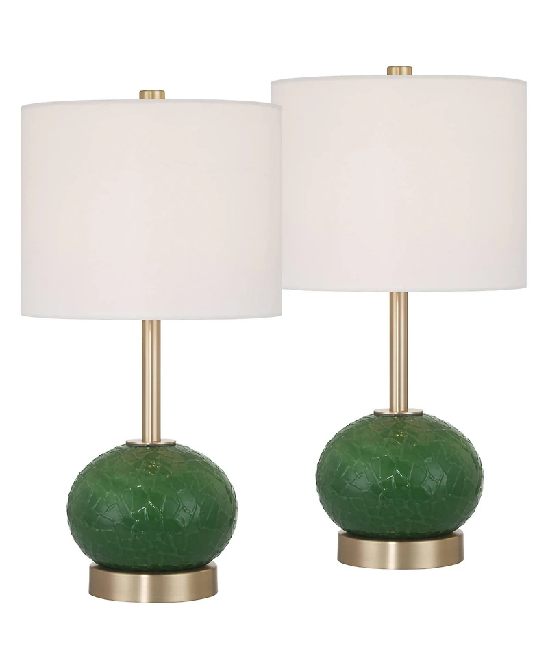 360 Lighting Maris 20" Glass and Satin Brass Table Lamp Set of 2
