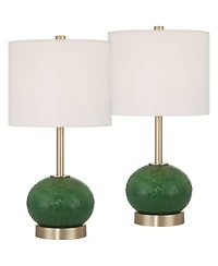 360 Lighting Maris 20" Glass and Satin Brass Table Lamp Set of 2