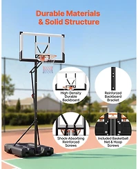 Mecale Portable Basketball Hoop with Backboard and Height Adjustment