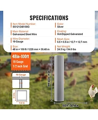 Sugift Hardware Cloth Galvanized Wire Mesh for Chicken Fencing