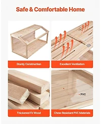 Sugift Wooden Hamster Cage, 270 Viewing, Small Animal Habitat