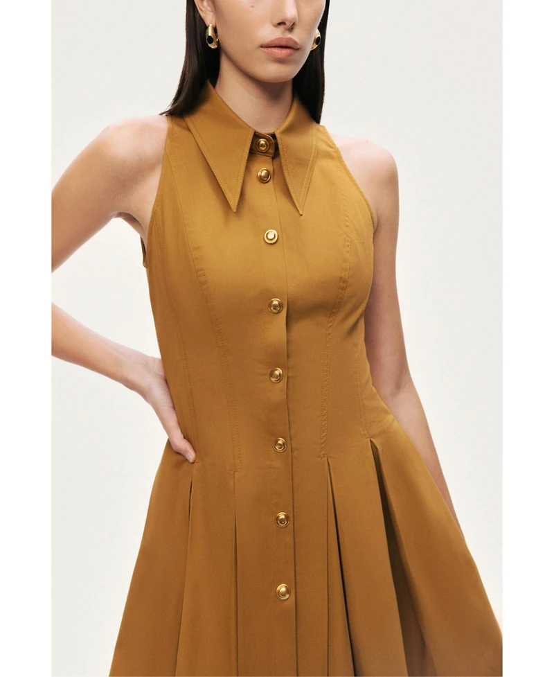 Nocturne Women's Sleeveless Pleated Mini Dress