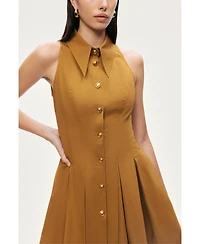 Nocturne Women's Sleeveless Pleated Mini Dress