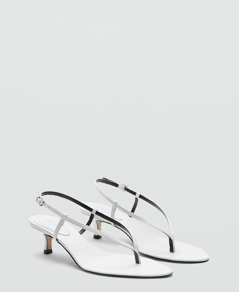 Selection Mango Women's Straps Heeled Leather Sandals