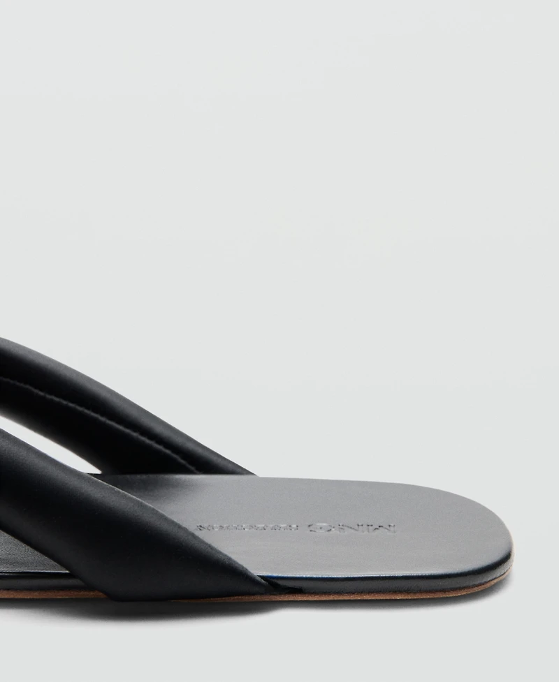 Selection Mango Women's Padded Leather Strap Sandals