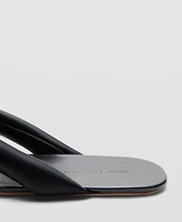 Selection Mango Women's Padded Leather Strap Sandals