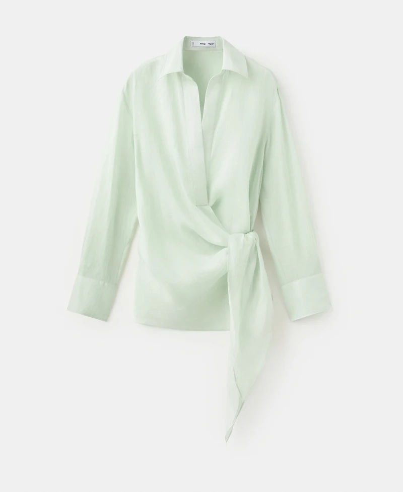 Selection Mango Women's Ramie Double-Breasted Shirt