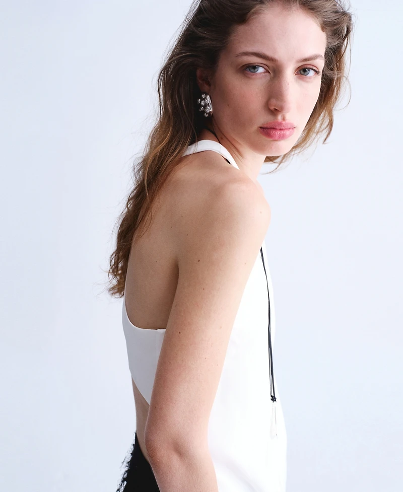 Selection Mango Women's Long Open Back Blouse