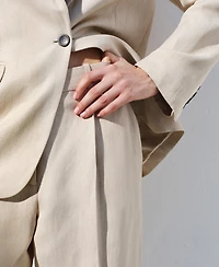 Selection Mango Women's Straight Mid-Rise Suit Pants