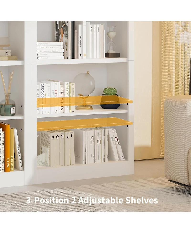 gaomon 71" Tall Wooden Bookcase with 5 Tiers, Open Storage, Modern Floor Standing Shelves for Bedroom, Office