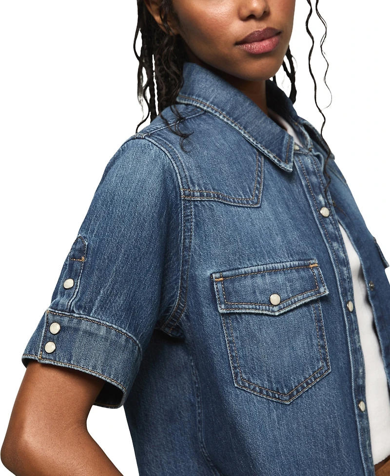 Lucky Brand Women's Short-Sleeve Denim Shirt