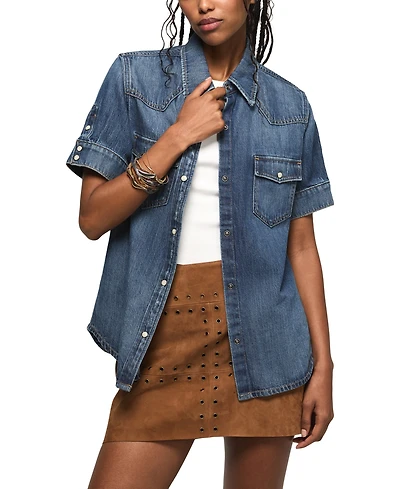 Lucky Brand Women's Short-Sleeve Denim Shirt