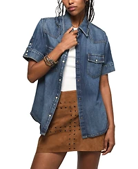 Lucky Brand Women's Short-Sleeve Denim Shirt