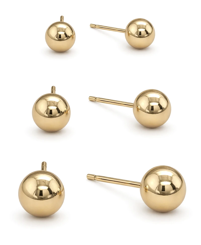 And Now This 3-Pc. Set Silver Plated Ball Stud Earrings