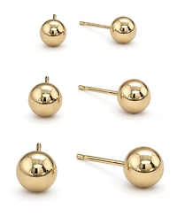 And Now This 3-Pc. Set Silver Plated Ball Stud Earrings