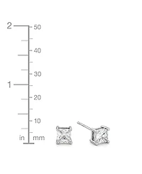 And Now This 3-Pc. Set Silver Plated Square Cubic Zirconia Stud Earrings