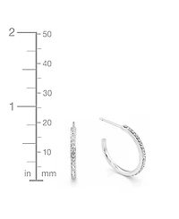 And Now This Clear Crystal C Hoop & Click Top Earring Set Gold Plate or Silver