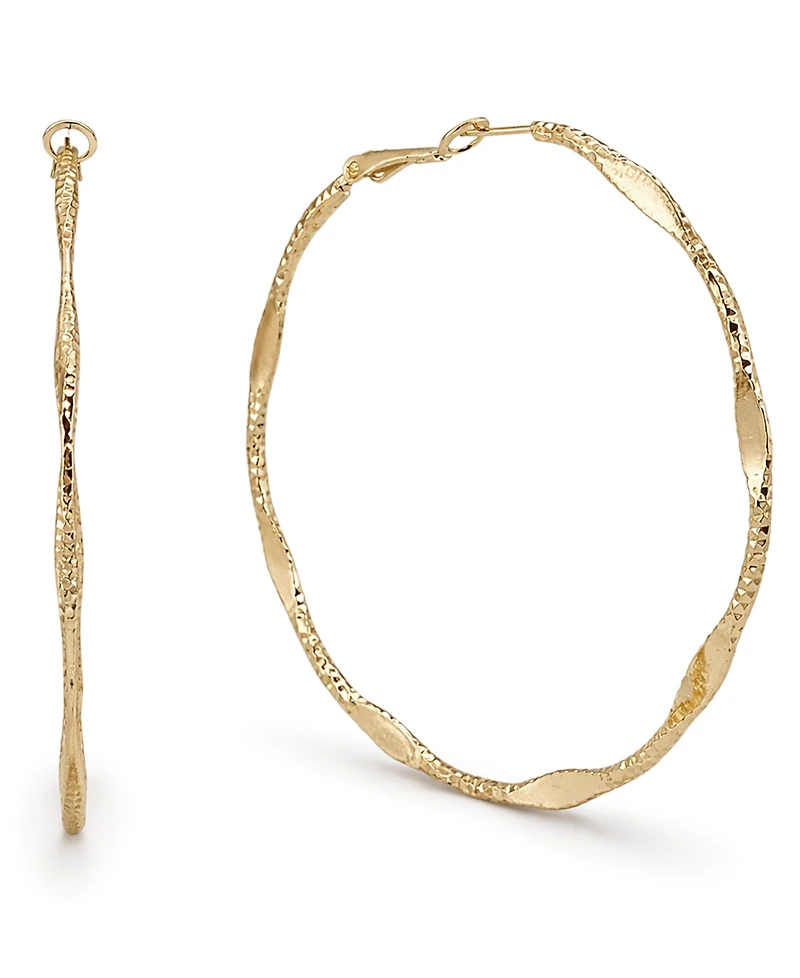 And Now This 18K Gold Plated or Silver Plated Hoop Earring