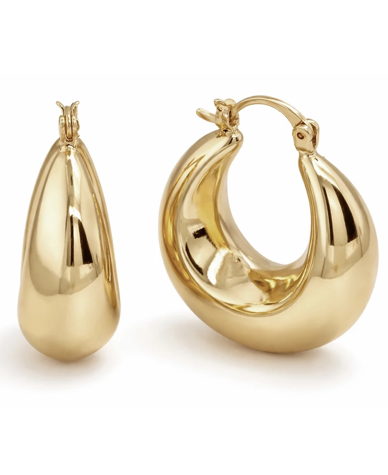 And Now This Silver Plated or 18k Gold Plated Brass Puff Hoop Earring