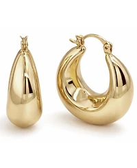 And Now This Silver Plated or 18k Gold Plated Brass Puff Hoop Earring