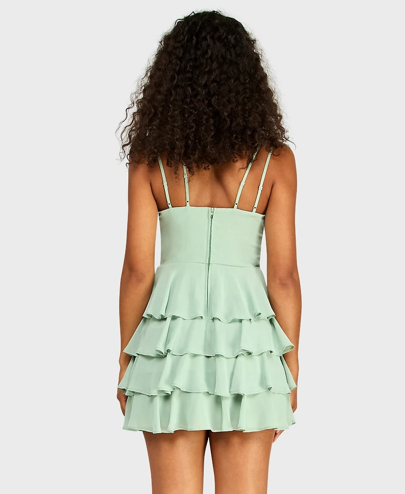 B Darlin Juniors' V-Neck Mini Dress