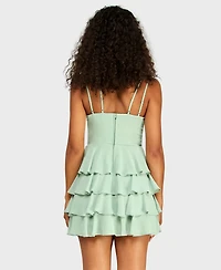 B Darlin Juniors' V-Neck Mini Dress