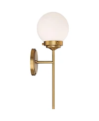 360 Lighting Ayva Modern Wall Light Sconce Brass Hardwire 6" Fixture White Glass Globe for Bedroom Bathroom Vanity Reading Living Room Hallway House