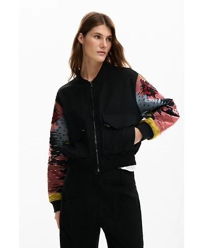 Desigual Women's Jacket Sleeves Patch