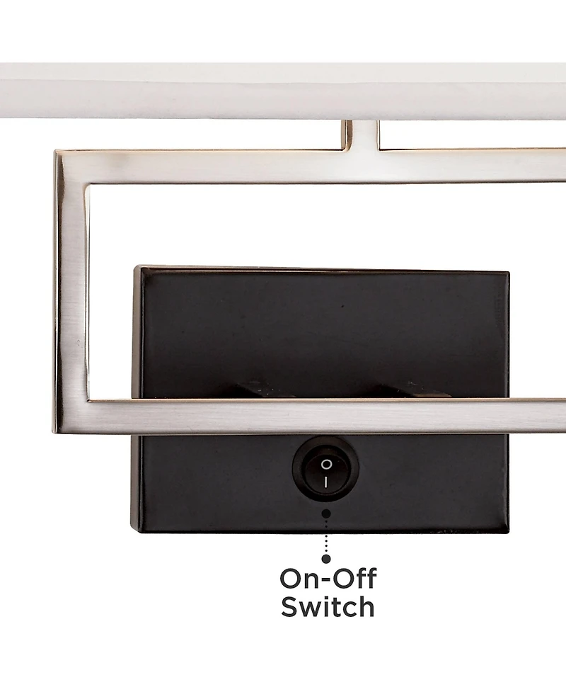 Possini Euro Design Trixie Modern Wall Lamps Set of 2 Smart Sockets Brushed Nickel Plug-In 12" Fixture Rectangular Shades for Bedroom