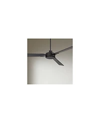 Casa Vieja 60" Invictus Indoor Outdoor Ceiling Fan 3 Blade Remote Control Matte Black Finish Dark Walnut Wood Finish Blades Damp Rated