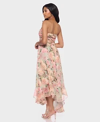 Alex & Sophia Juniors' Strapless Printed Dress