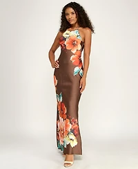Alex & Sophia Juniors' Printed Halter Neck Ball Gown