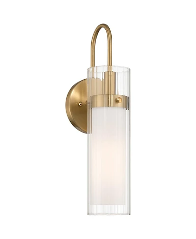 Possini Euro Design Possini Euro Anara 15 1/2" High Soft Gold Fluted Glass Wall Sconce