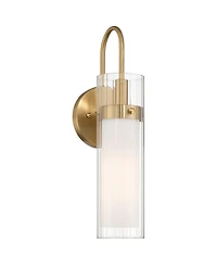 Possini Euro Design Possini Euro Anara 15 1/2" High Soft Gold Fluted Glass Wall Sconce